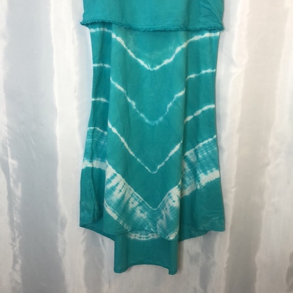Cold Water Creek Sleeveless Tied Dyed Midi Teal Dress Size L - Picture 4 of 10